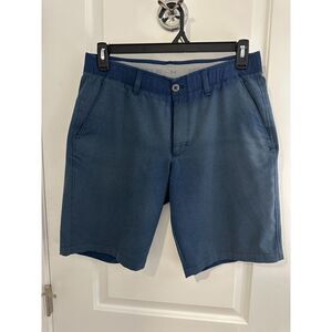 Size 34 Under Armour HeatGear Loose Shorts Navy Blue Golf Athletic Sports